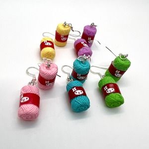 Yarn Earrings - Balls of Yarn Earrings - Knitters Gift - Cottagecore Earrings